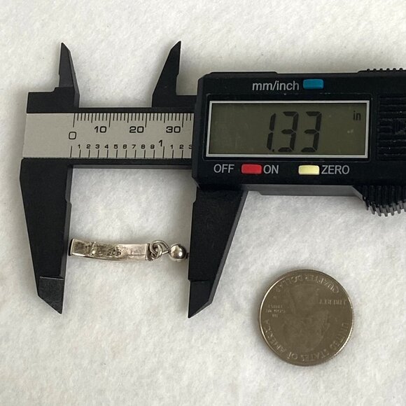 Solid Sterling Silver 925 Curved Textured Quarter Hoop Dangle Ball Post Earrings - Picture 13 of 16